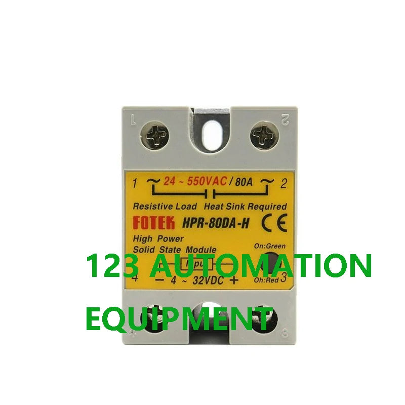 Authentic New FOTEK HPR-60DA 80DA 100DA  HPR-60DA 80DA 100DA-H Single-Phase Solid-State Relay AC to DC SSR Relays
