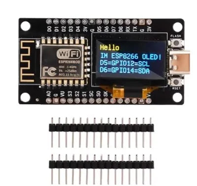NodeMCU ESP8266 Development Board with 0.96‘’ OLED Display,CH-340,ESP-12E WiFi Module,Micro USB for ArduinoMicropython ESP8266