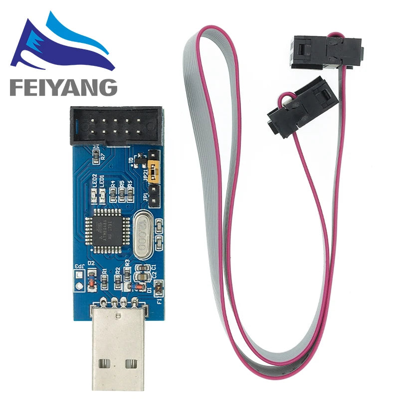 10Pin To 6 Pin Adapter Board+ USBASP USBISP AVR Programmer USB ATMEGA8 ATMEGA128 ATtiny/CAN/PWM 10Pin Wire Module DIY