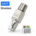 ZoeRax 2PCS RJ45 Cat8 Cat7 Cat6A Toolless Field Termination Plug, Shielded (STP), PoE++ (4PPoE), Modular RJ45 Male Connector