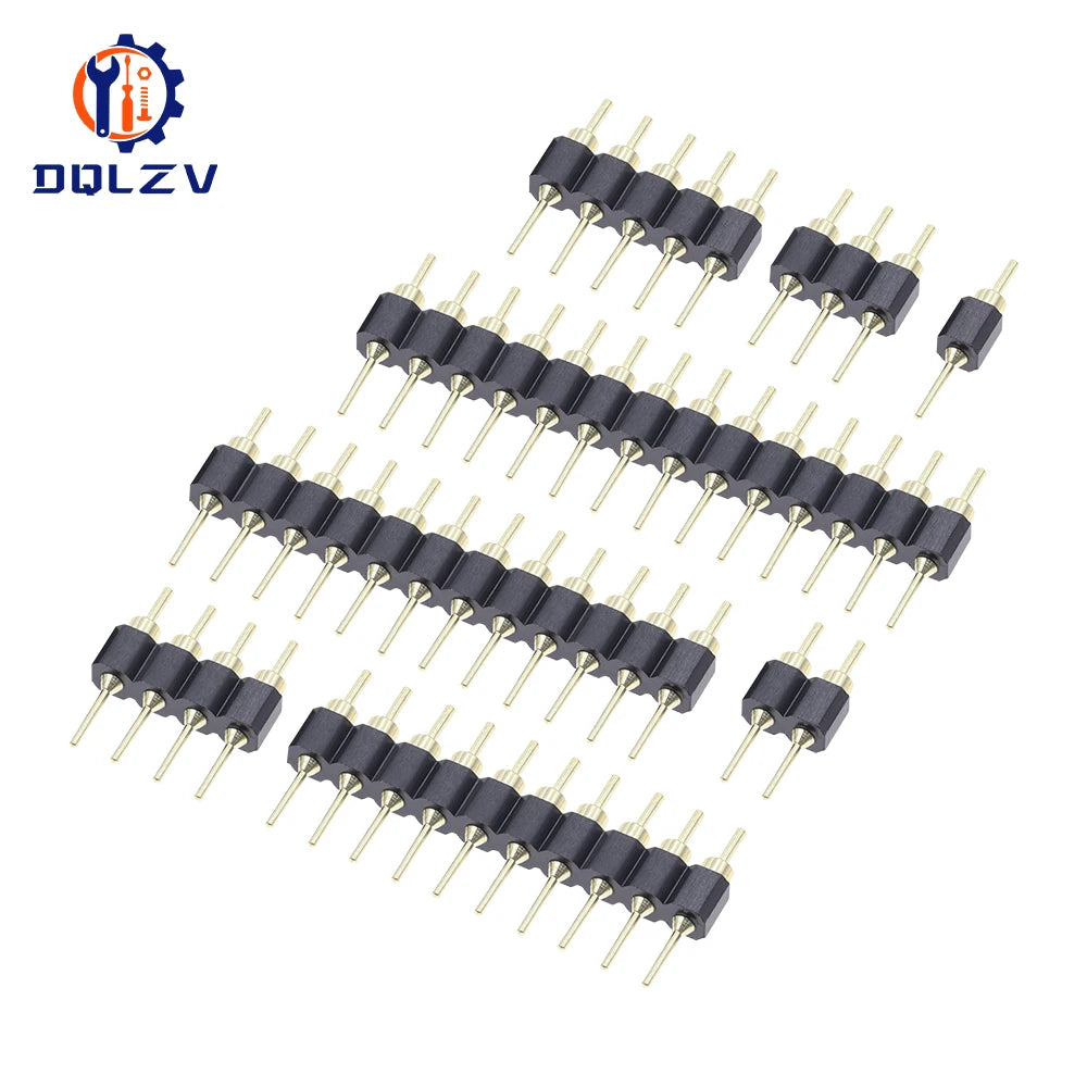 2.54MM Pitch Single Row Male SMD Straight Needle Round Hole Pin Header Copper Foot 1*2p 3p 4p 5p 6p 7p 8p 10p 40pin Connector