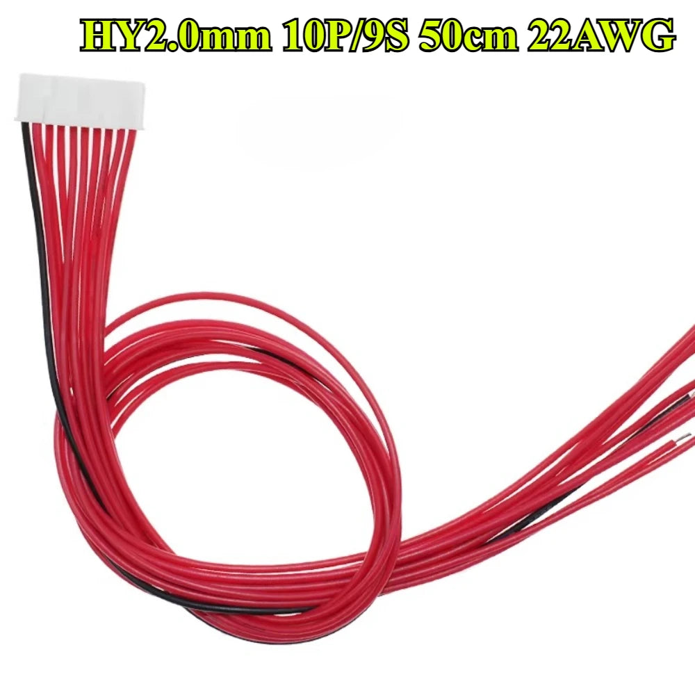 2P-18P BMS Balance Cable HY2.0mm Lithium Battery Protection Board Connection Wire PIN 1S~17S with Lock Buckle Cable 22AWG 50cm