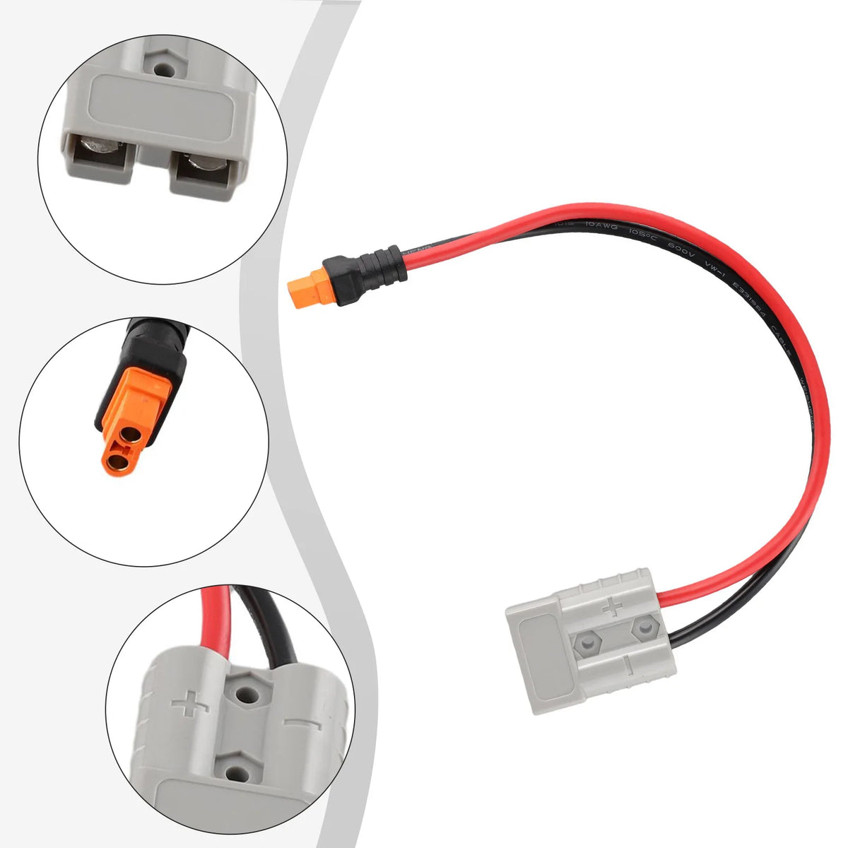 1 X 50A 10AWG Adapter Cable For Andersons To XT60i Connector Portable Powers Station Adapter Cable Tool Accessorie Adapter Cable