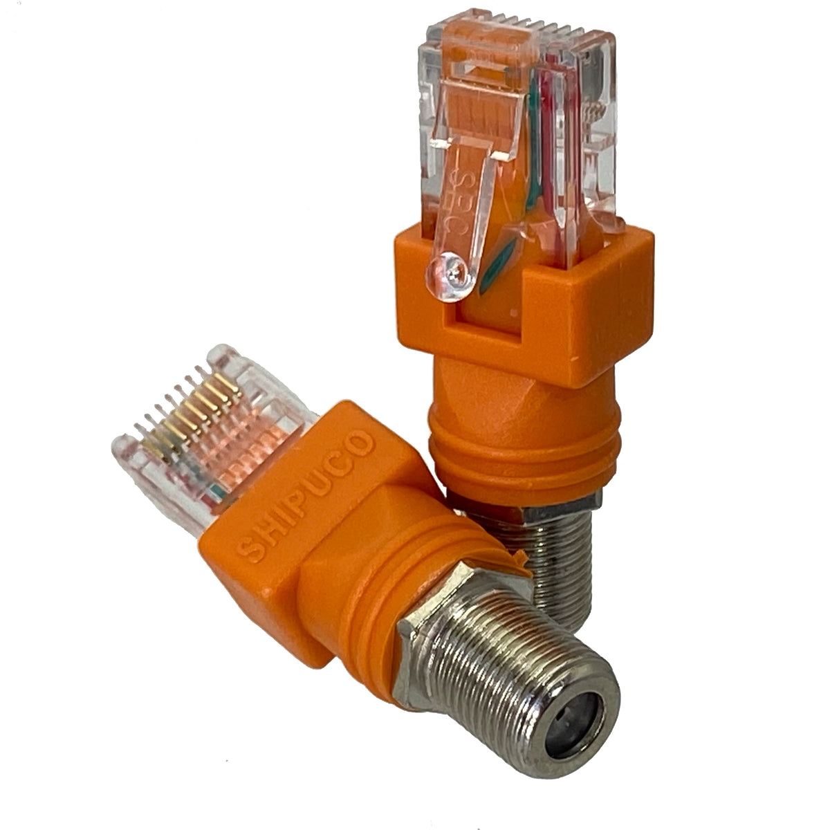 1pcs F TV Female Jack to RJ45 Male Plug Coaxial Coax Barrel Coupler Adapter RJ45 to RF Connector