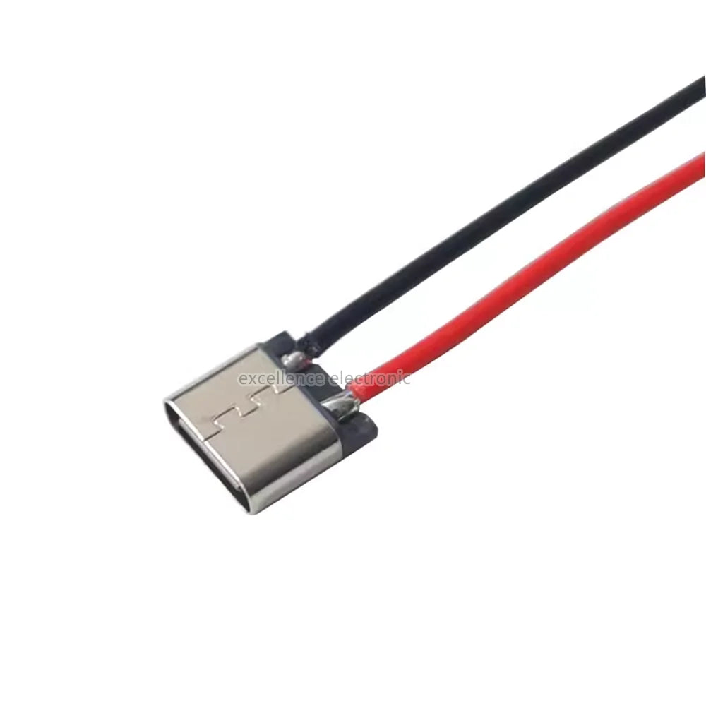 2/5/10pcs USB-C High Current Charging Socket With Rubber Ring 2Pin 4Pin Straight ear Side Ear Type C Waterproof Female Connector