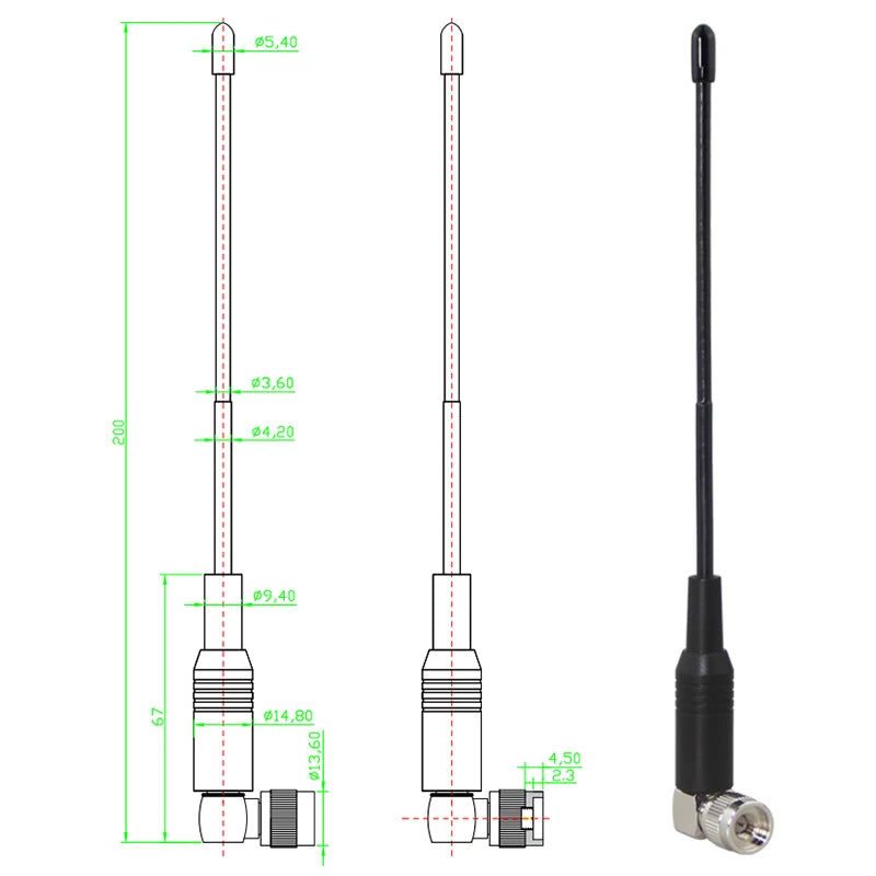 LORA Gateway Soft Antenna 433MHz 400 - 450MHz 470 - 510MHz Signal Amplifier Enhances Soft Antenna SMA Male Right Angle