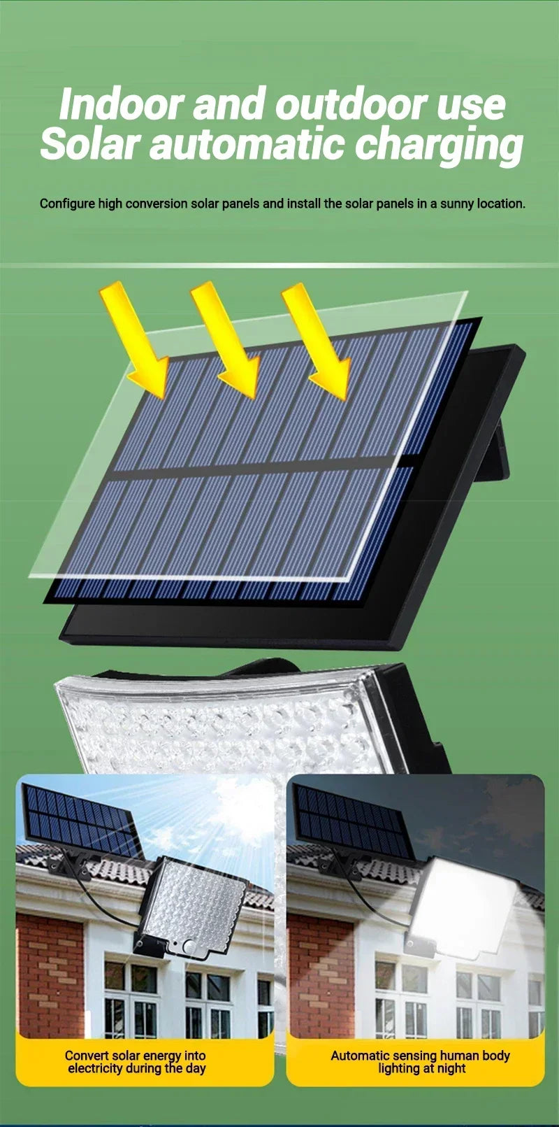 Solar Lights Outdoor 234LED 3 Modes Motion Sensor Flood Lights with Remote IP65 Waterproof Security Solar Lights for Outside
