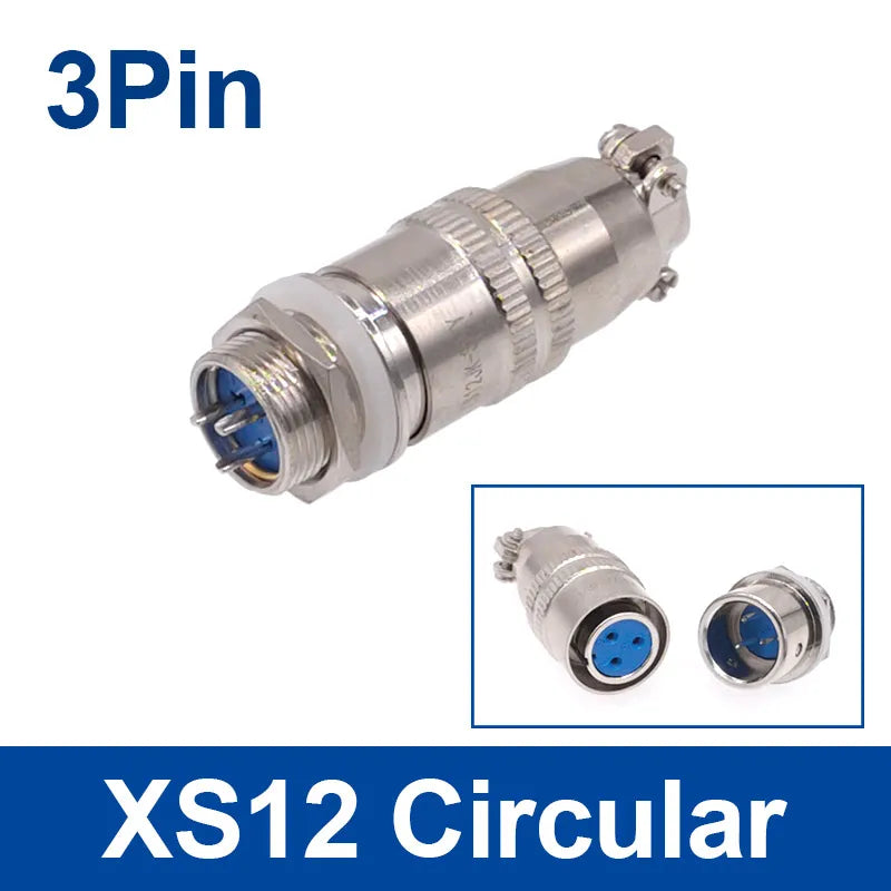1PCS XS12 Connector 12mm Quick Push-Pull Circular Square Socket 2pin3pin4pin5pin6pin7pin 3A 400v Male and Female Plug
