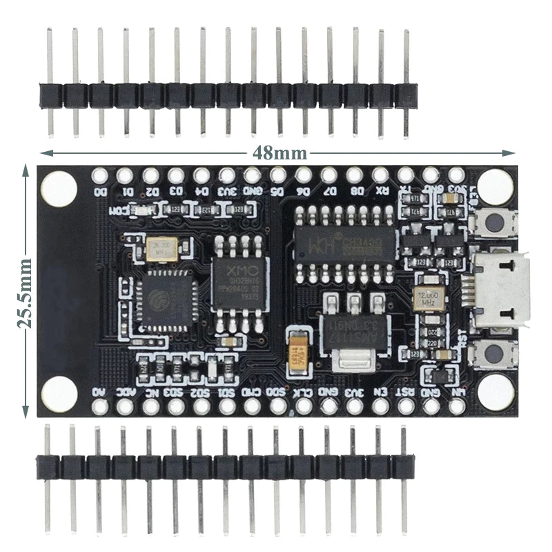 NodeMCU V3 Lua WIFI Module Integration of ESP8266 + Extra memory 32M Flash, USB-serial CH340G