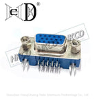 5pcs DB15 DR15 FEMALE PCB Mount CONNECTOR RIGHT ANGLE D-Sub 3Rows Blue Parallel Port CONNECTORS 15Pin 15 Pin VGA Socket Adapter
