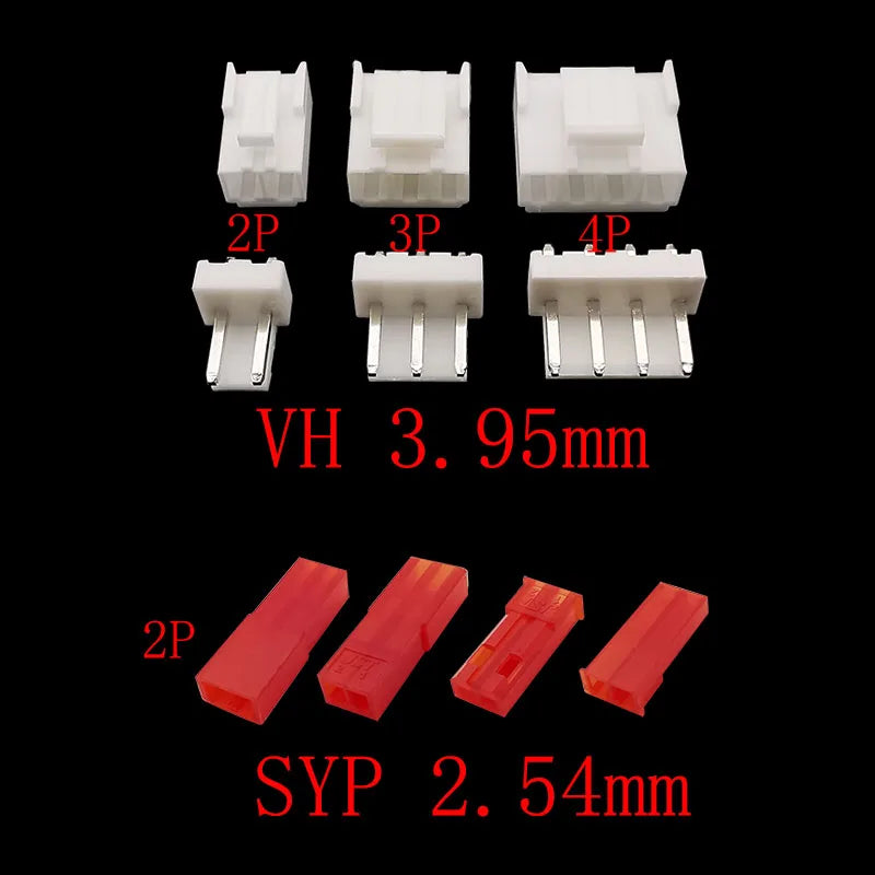 1Box JST 1.25 PH 2.0mm /SYP/SM/XH 2.54mm / VH 3.96mm Pitch Male Female Terminals Kit Plug Plastic Housing Header Crimp Connector