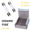 Ceramic Fuse 250V 5x20/6x30 MM 0.25 0.5 1 2 3 4 5 6 8 10 15 20 25 30A