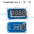 5PCS 4 Digits 7 Segment Digital Tube TM1637 LED Display Module I2C with Jumper Wires Clock Display for Arduino and Raspberry Pi