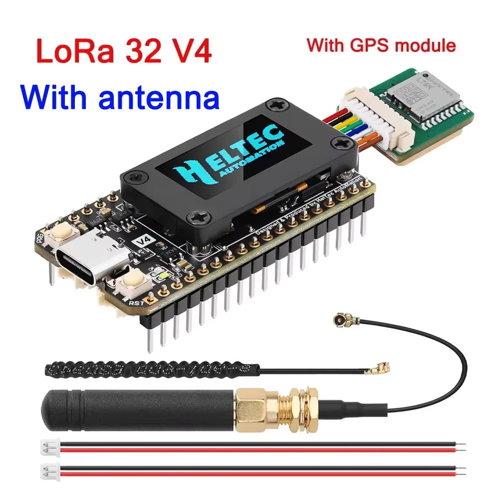 Heltec LoRa 32 V4 Meshtastic GPS ESP32 SX1262 Solar Powered Dev-Board Mesh Network Supports Wi-Fi B/G/N BLE LoRa Communication