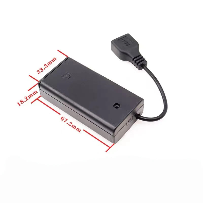 2X 3X 4X 6X 8X AA USB Battery Case With Power Switch With USB Socket AA Battery Box for 5V LED Strip Lights Mini Power Supply