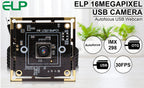 ELP 16MP Autofocus USB Camera IMX298 Sensor UVC Webcam for Barcode QR Code Identification