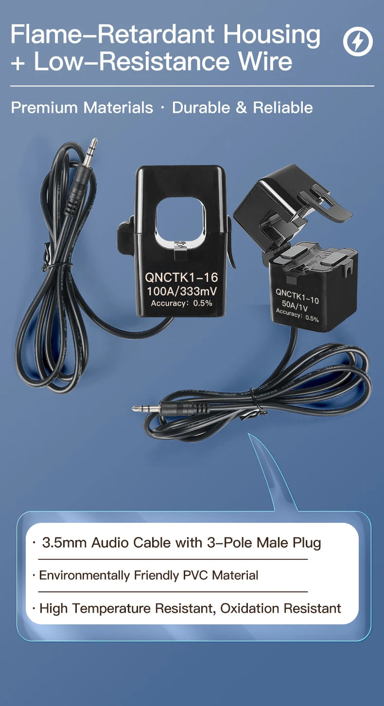 Split Core CT Current Transformer Factory QNCTK1-16 100A 333mV 60A 50A 1V 30A 20A 5A 1A 0.333V 100A/50mA Clamp ct Current Sensor