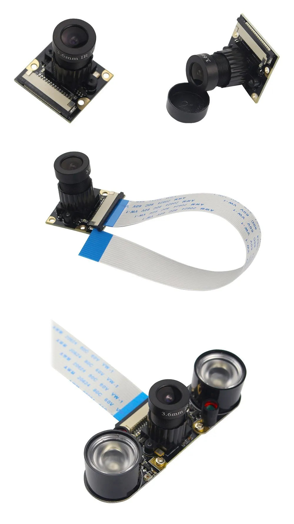 Raspberry Pi 5MP Camera OV5647 1080P Optional Wide Angle Night Vision IR-CUT Fisheye Webcam for Raspberry Pi 4 Model B 3B Plus