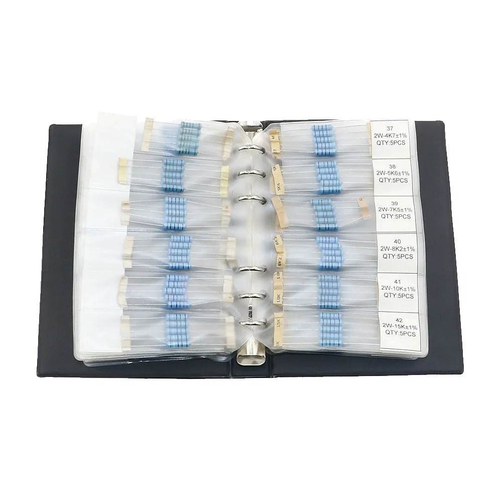 1/8W 1/4W 1/2W 1W 2W 3W 0R - 10M Metal Film Resistors Sample Book DIY Assorted kit