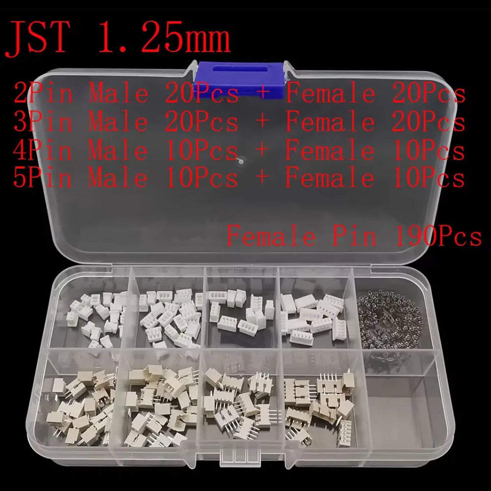 1Box JST SH 1.0mm / JST 1.25mm / PH 2.0mm / XH 2.54 Pitch 2/3/4/5Pin Male Female Plug Socket Plastic Housing Terminal Connector