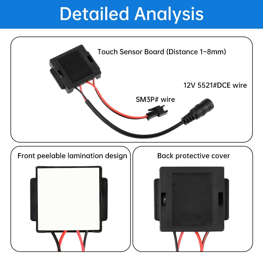 DC 5-12V 3A 36W Intelligent Touch Switch Touch Sensor Switch For Led Light Mirror Headlight For Smart Home Bathroom Light Switch