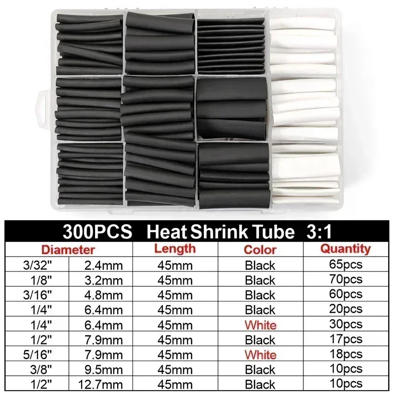 DIY Repair Heat Shrink Tube Assortment 3:1&4:1 Dual Wall Adhesive Flame Retardant Insulator For All Kinds Electrical Wire Cable