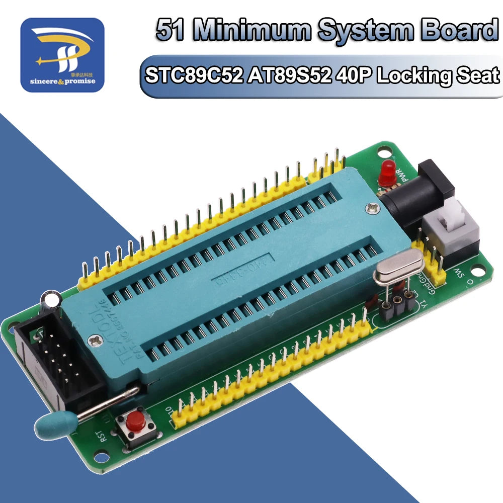 51 AVR Mcu STC Minimum System Board Learning Development STC89C52 AT89S52 40P Locking Seat Module Microcontroller Programmer