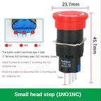 16mm Plastic Emergency Stop Switch Self Locking Latching Button Red Mushroom Head Switch for Equipment Lift Elevator Latching