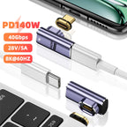 USB4.0 Thunderbolt3 Magnetic USB C To Type C Adapter 140W 40Gbps Fast Charging Magnet Charge Converter Cable 8K@60Hz USB-C Adapt