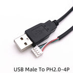 1PCS USB Terminal Cable Data Cable 1.25/PH2.0/XH2.54-4P DuPont Adapter Extension Cable 28AWG