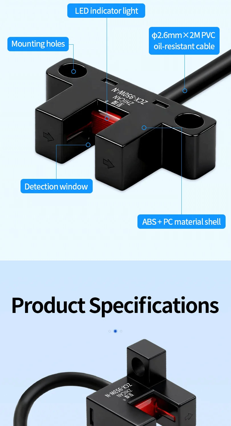 ZHICAN ZCX-950-P 951 952 953 954W-N U Shaped Photoelectric Sensor Fork Slot Detection Switch Limit Switch