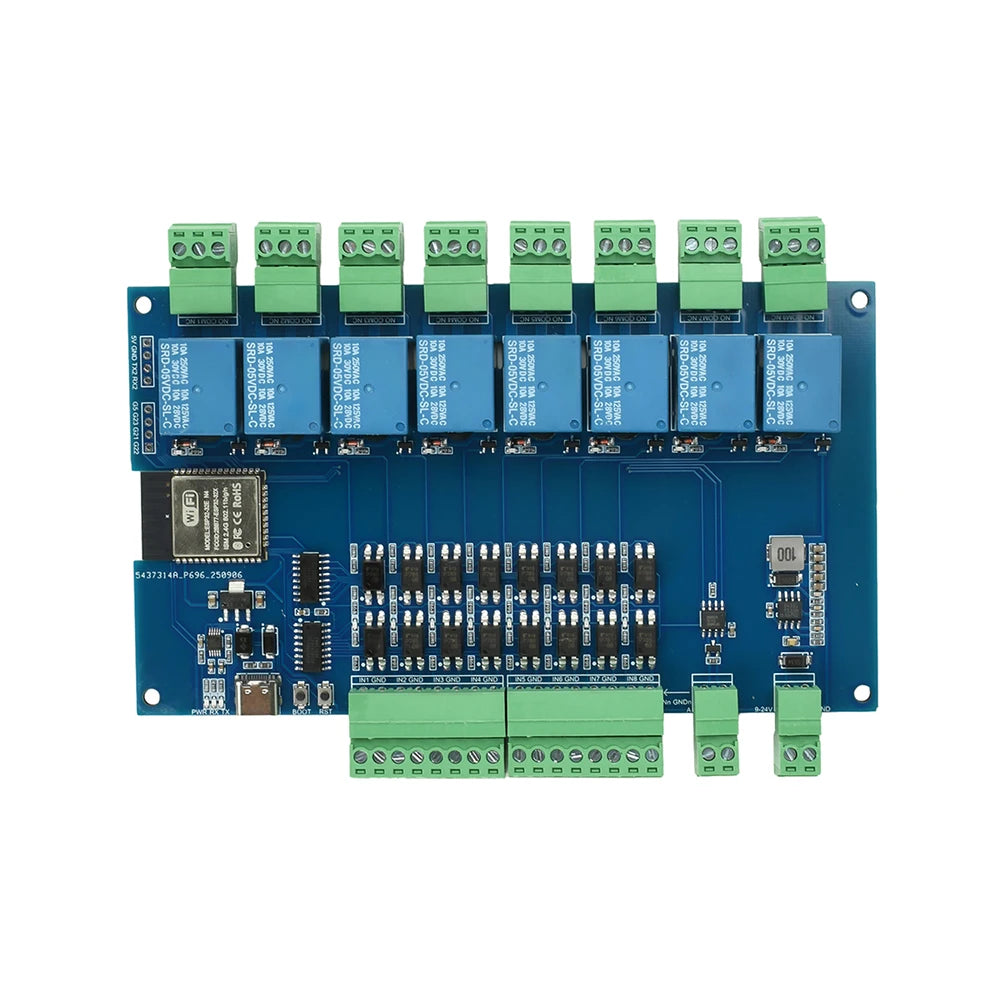 ESP32 RS485 Modbus Wifi Bluetooth Relay Optocoupler Isolation Module Tyep C 4/8 Channel Relay Module DC 9-24V