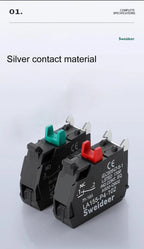XB4 Button Switch Momentary Self Reset Flat High Head 22mm Power Push Button Switch with Light XB4-BA42 BA31 BA51 10A NC/NO Red