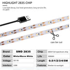 5V USB Led Strip Light SMD 2835 50CM 1M 2M 4M 5M White/Warm White/Red/Blue/Green IP21 Flexible Lighting Ribbon Tape Backlight