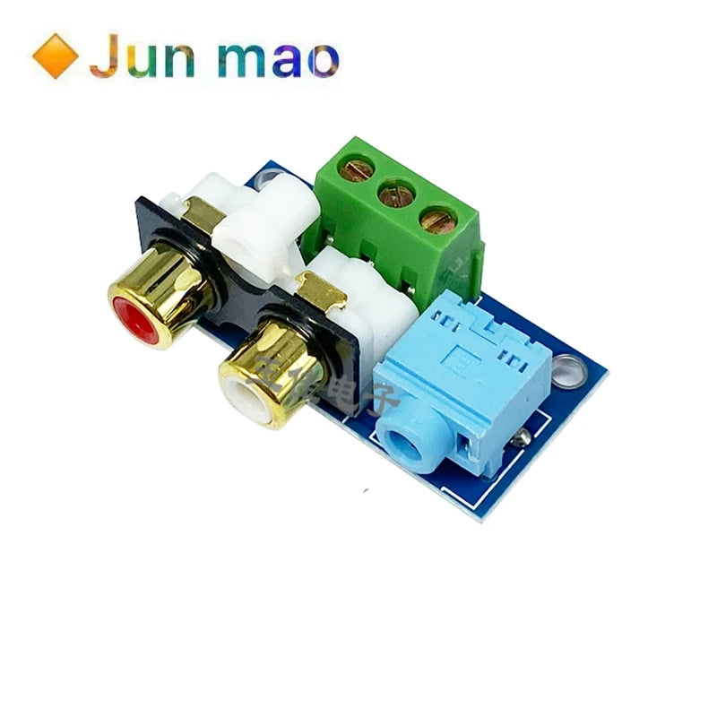 RCA Lotus 3.5mm Plug Socket PCB Board Wiring Terminal Audio Input and Output Transfer Wiring Lead Board