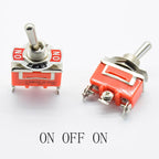 1PC  Car Metal SPDT SPST P0.05 15A 250V Terminal Stainless Steel Waterproof  12V Heavy Duty ON OFF ON ON Toggle Flick Switch