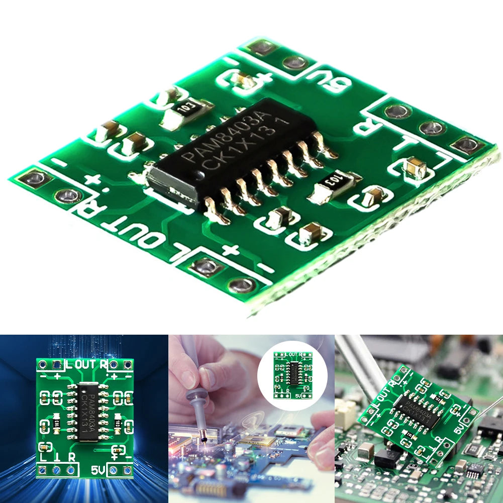 10-1pcs 2.5V-5.5V Mini PAM8403 Power Amplifier Board 2 Channels 3W Class D USB Audio Speaker Sound Amplifier Board For Arduino