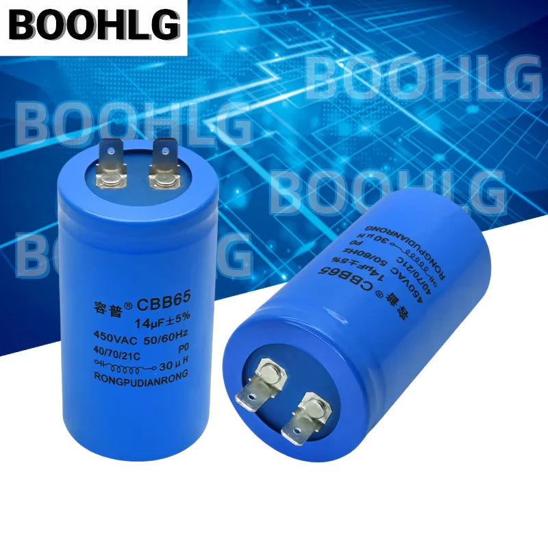 CBB65 14UF 450V Automatic Washing Machine Starting Capacitor Single Insert 450VAC
