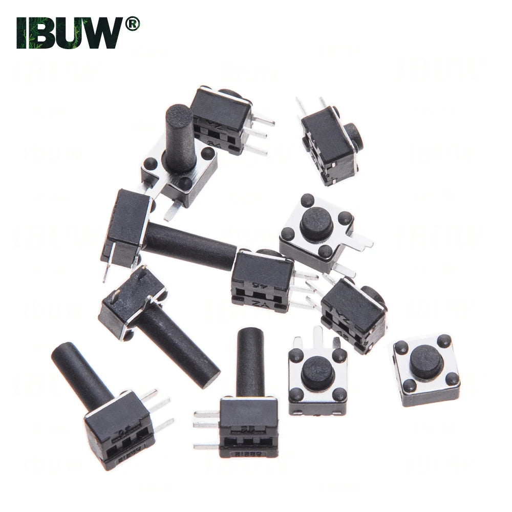 50PCS 4.5*4.5mm Momentary Tact Switch Push Button Switch  Micro Switch For TV/Home Use Button 4.5*4.5*3.8 3PIN 3 5 6 7 8 MM