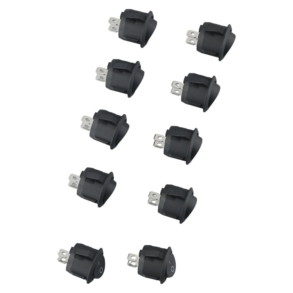 10PCS 12v Round Rocker Switch ON/OFF 2 Pin SPST Snap-in Toggle Switch ON Off 6A 250V Camper Van Caravan Motorhome