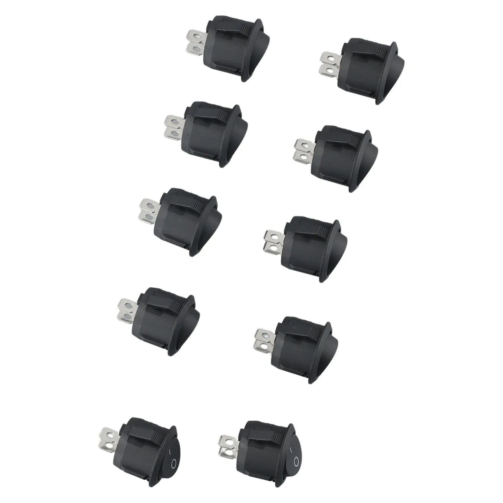 10PCS 12v Round Rocker Switch ON/OFF 2 Pin SPST Snap-in Toggle Switch ON Off 6A 250V Camper Van Caravan Motorhome
