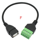 USB 2.0 Female B Micro Usb Mini Usb Type-C Male To 5 Pin Female Bolt Screw Connector With Shield Terminal Plug Adapter Cable