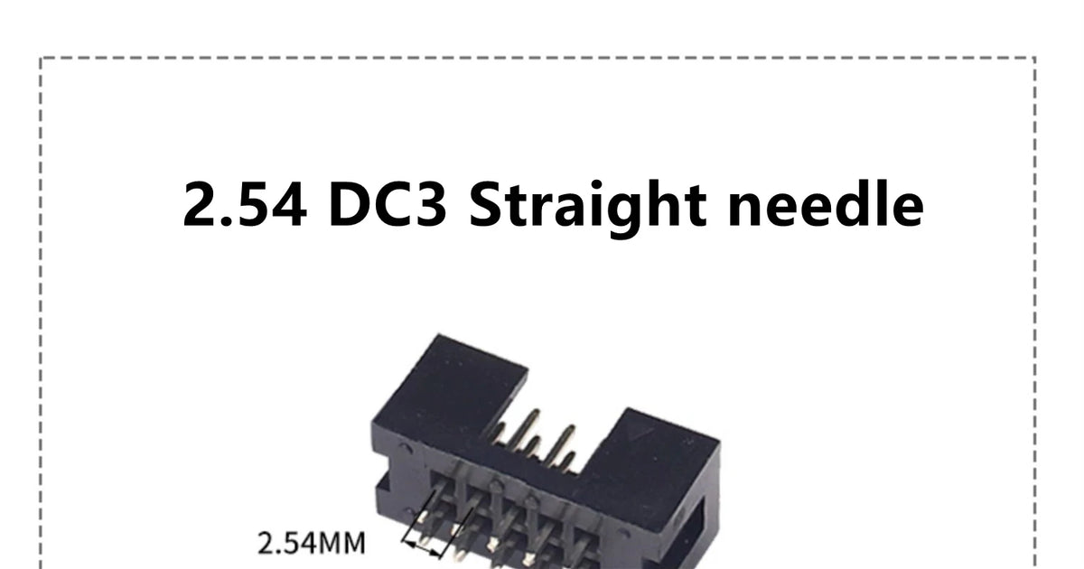 10PCS IDC/JTAG 2.54 DC3 Male Pin PCB Header Connector 2*3/4/5/6/7/8/26/40P Straight Shrouded Socket Box header pitch 2.54mm