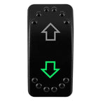 12V/24V Waterproof DPDT Momentary Rocker Switch ON-OFF-ON Arrows Winch In/Out Up/Down Toggle for Jeep, Dump Trailer, Truck, Boat