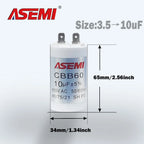 100UF CBB60 450V Washing Motor Start Capacitor Water Pump 3.5uF 7uF 10uF 25uF 40uF