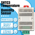 SHTC3 Temperature Humidity Sensor 35MM DIN Tracks Output RS485 Modbus Protocol Industrial Sensors Monitor Transmitter 5Pin