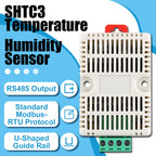 SHTC3 Temperature Humidity Sensor 35MM DIN Tracks Output RS485 Modbus Protocol Industrial Sensors Monitor Transmitter 5Pin