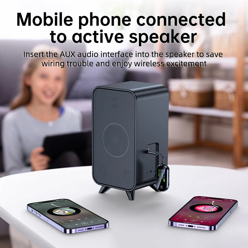2 In 1 Bluetooth 5.4 Transmitter Receiver Stereo 3.5mm AUX Airplane Audio Wireless Adapter Mic for TV PC Headphone Car Aircraft