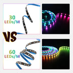 WS2812B RGBIC LED Strip Light 5V DC 5050 300LED SMD Digital LED Tape Ribbon Lamp Black PCB Waterproof Addressable RGB IC Stripe