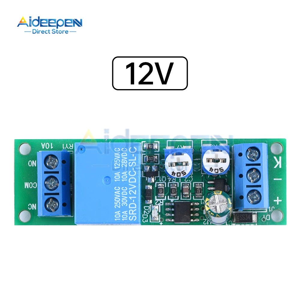 DC 5V 12V 24V Dual Relay Module Adjustable Time 0-100 Second 0-15 Minute 2 Speed Adjustable Trigger Control Relay Module Switch